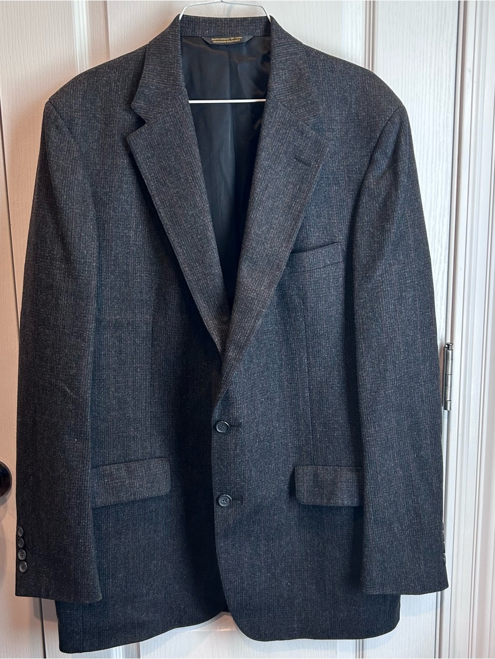 VTG Stratford Woolmark Mens Charcoal Gray Wool Blazer Sport Coat ACTWU USA Made